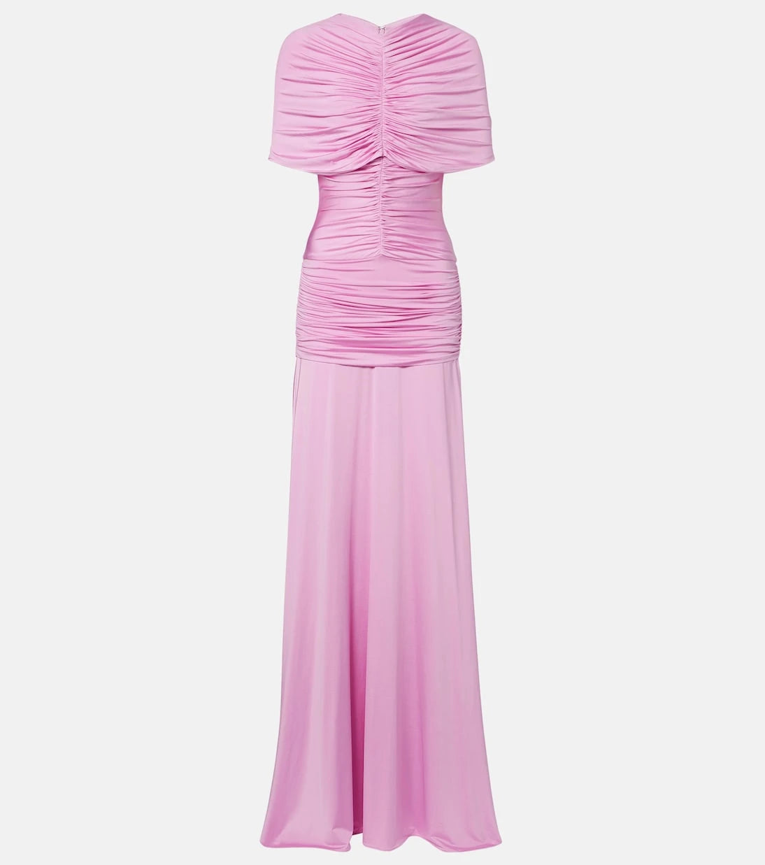 Self-Portrait - Caped ruched jersey maxi dress
