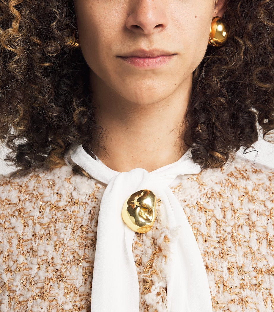 Fabiana Filippi Beige Sequin Tweed Jacket