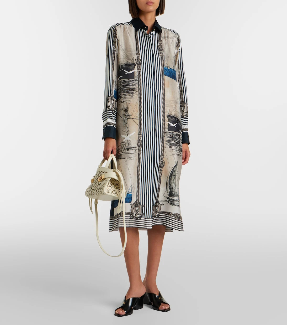Max Mara - Printed silk twill shirt dress
