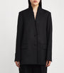 Toteme Black Wool Raw-Lapel Blazer