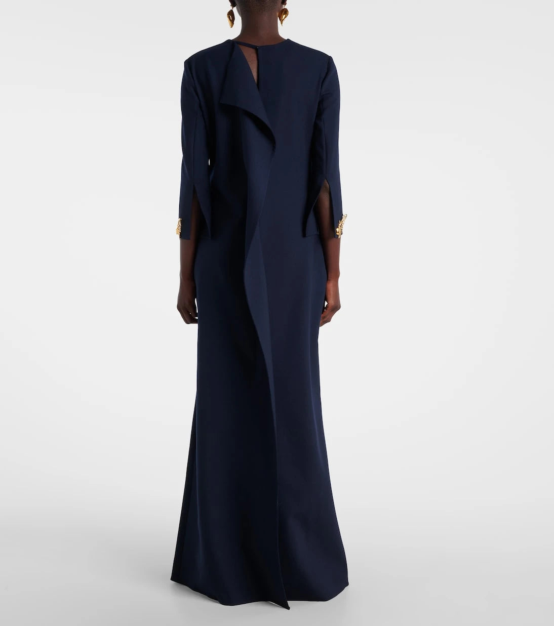 Oscar de la Renta - Embellished open-back wool-blend kaftan