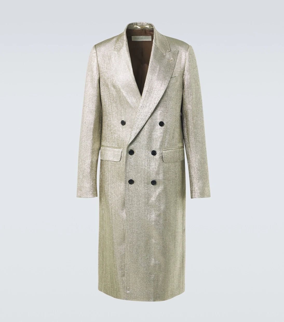 Dries Van Noten - Double-breasted lamé coat