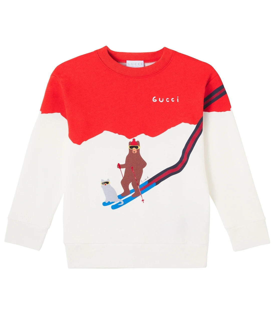 Gucci Kids - سويت شيرت من صوف القطن من تصميم يوان روبرتس