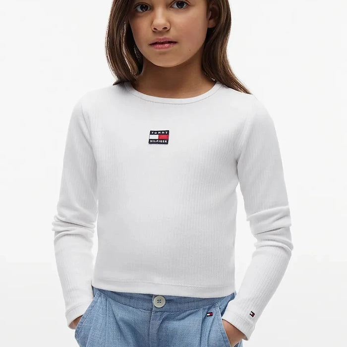 Tommy Hilfiger блуза с дълги ръкави за деца с памук