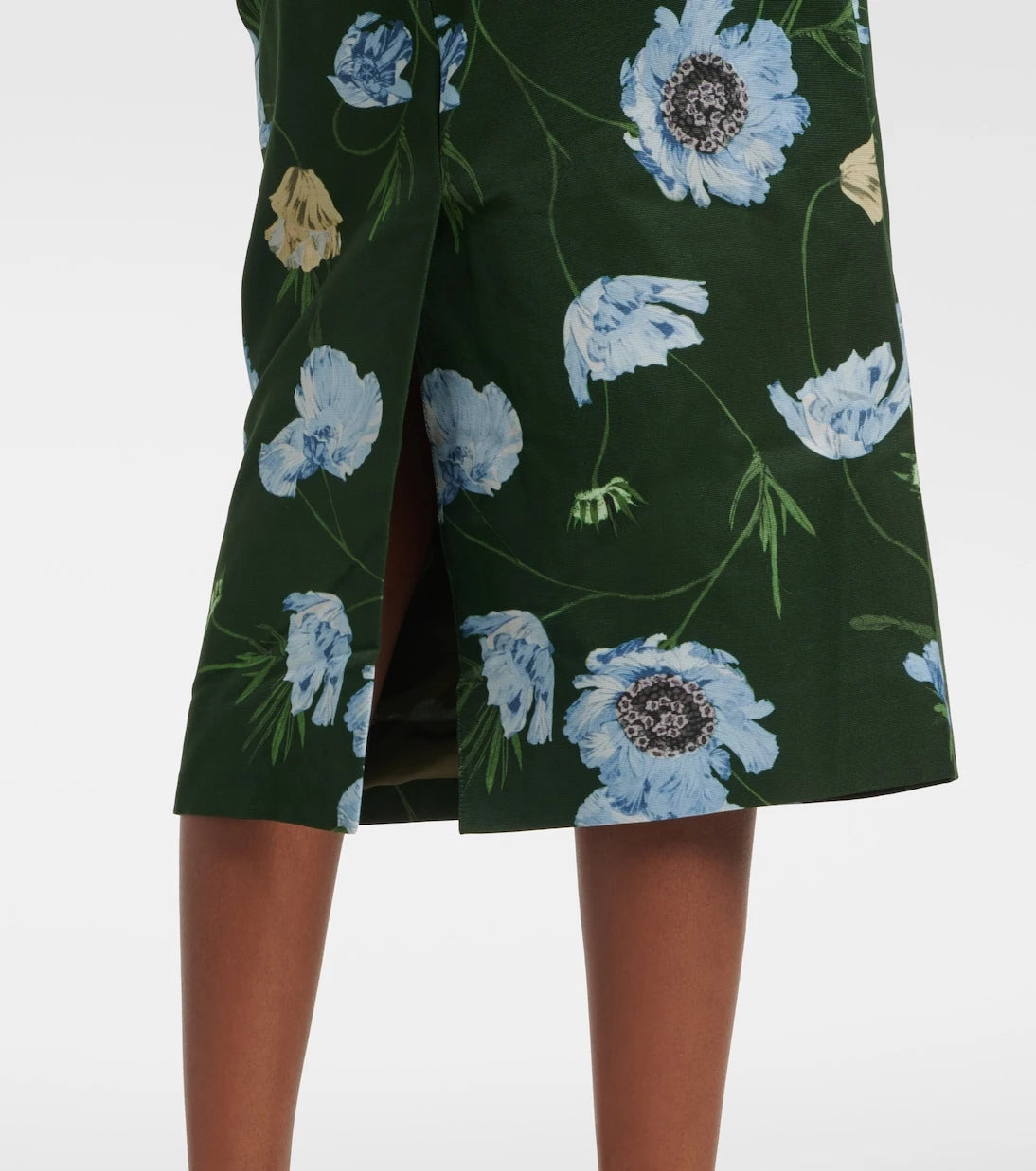 Erdem - Floral cotton-blend faille midi dress
