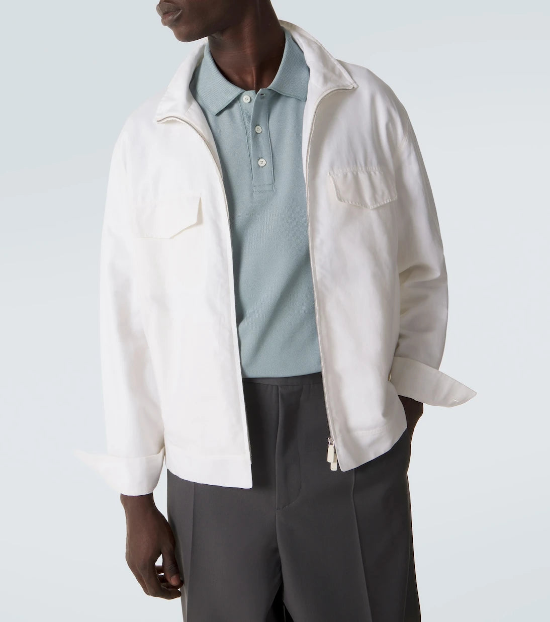 Canali - قميص بولو من القطن بنمط البيكيه