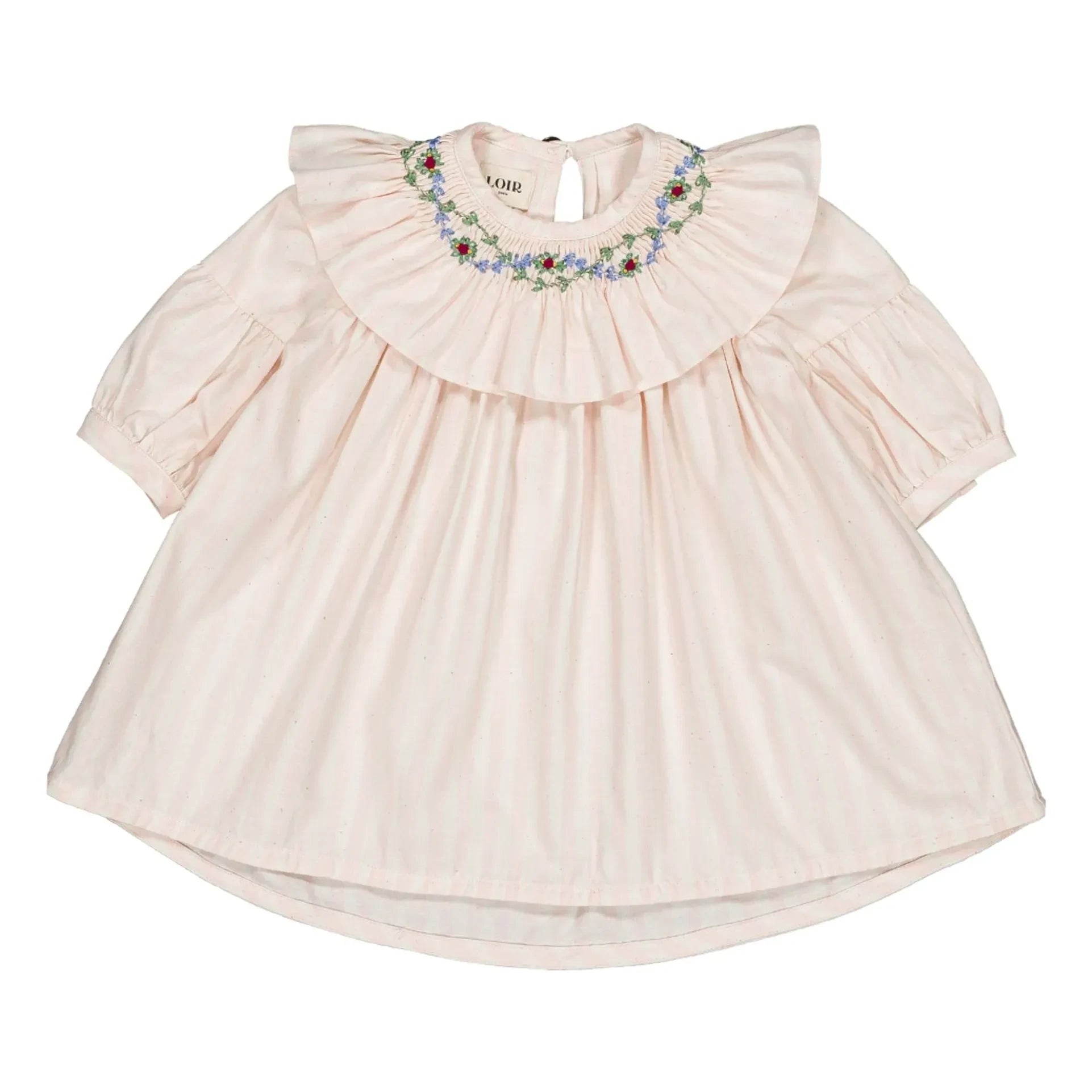 Loir - Bianca Striped Flower Dress | Pink