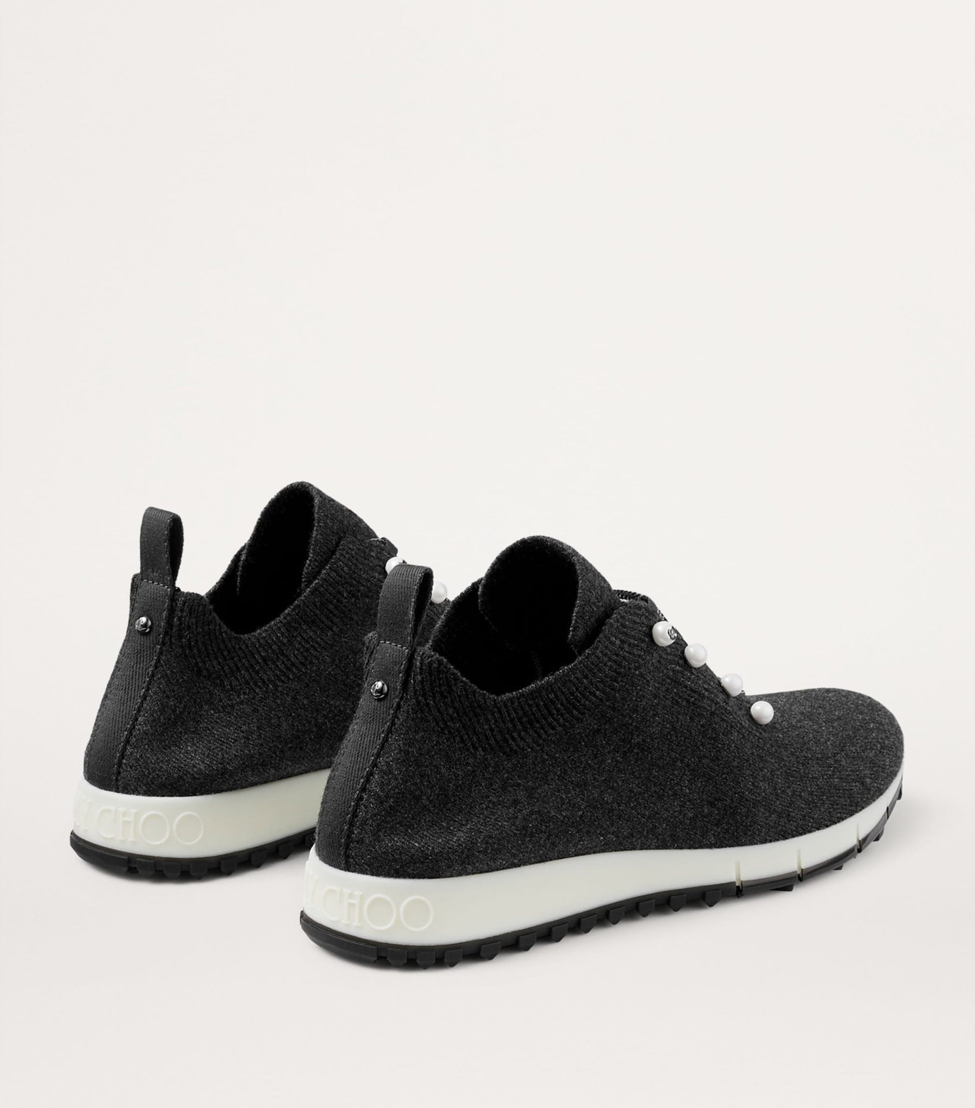 Jimmy Choo Black Veles Knitted Glitter Sneakers
