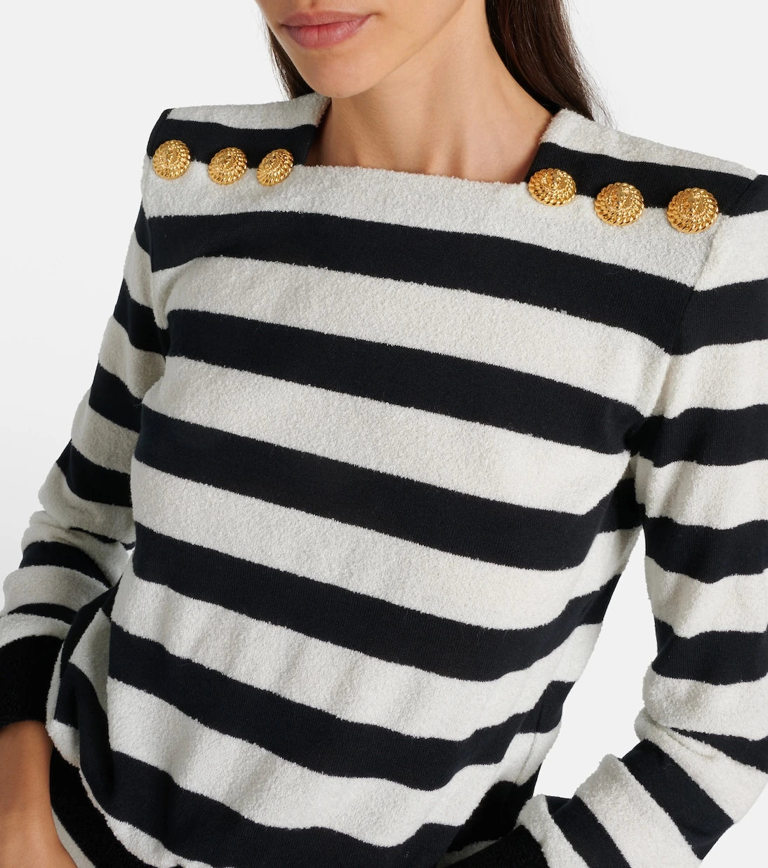 Balmain - Striped jersey top