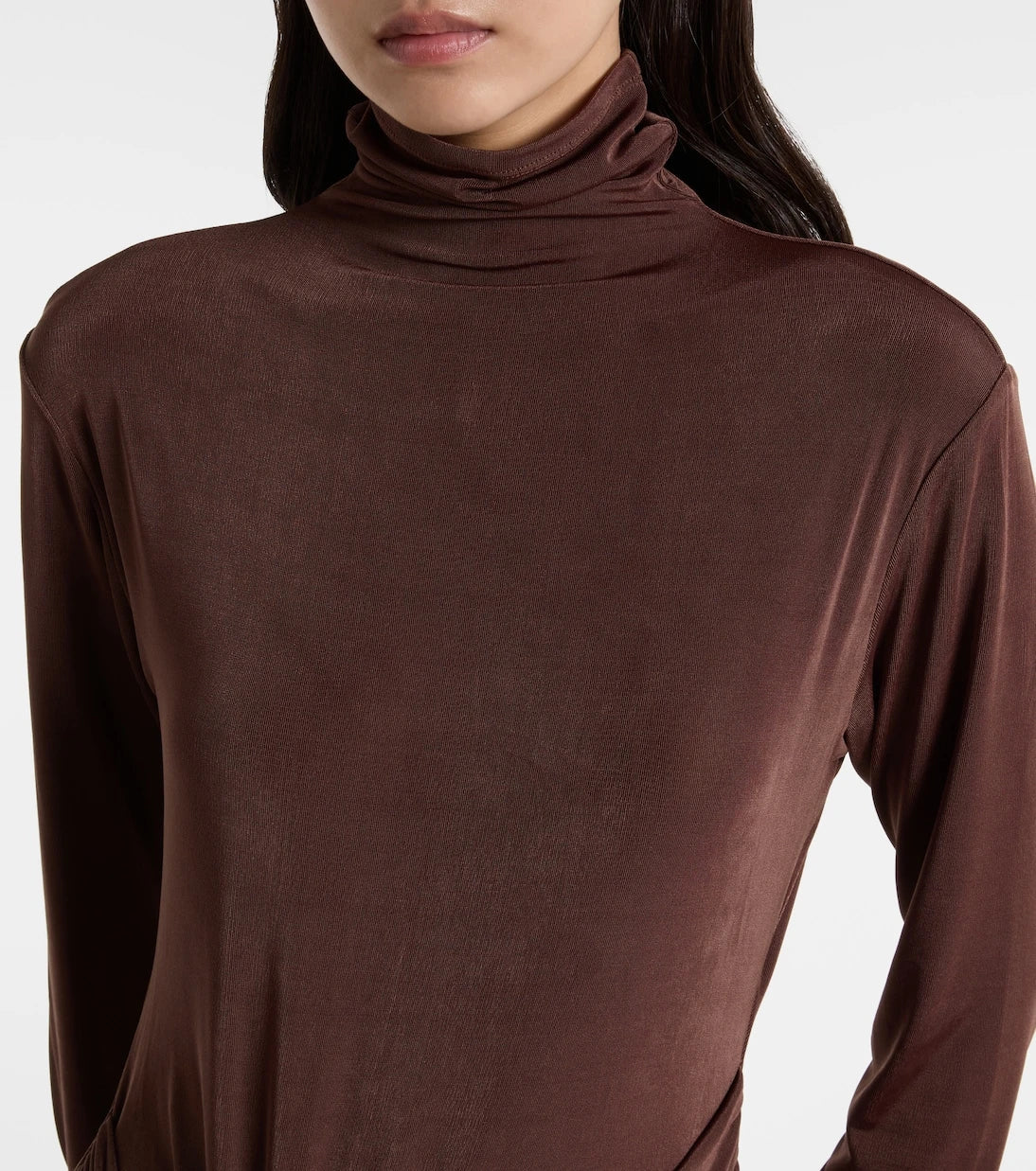 Xu Zhi - Gathered turtleneck maxi dress