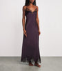 Silk Lace-Detail Long Slip Dress PRUGNE/EBENE
