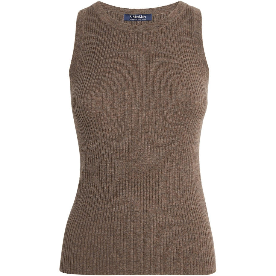 Wool-Cashmere Sweater Tank Top HAZELNUT BROWN