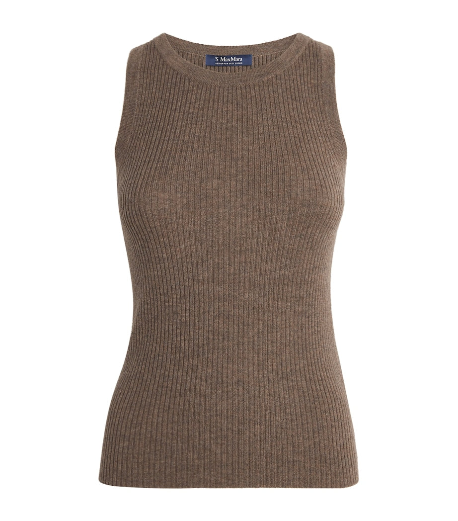 Wool-Cashmere Sweater Tank Top HAZELNUT BROWN