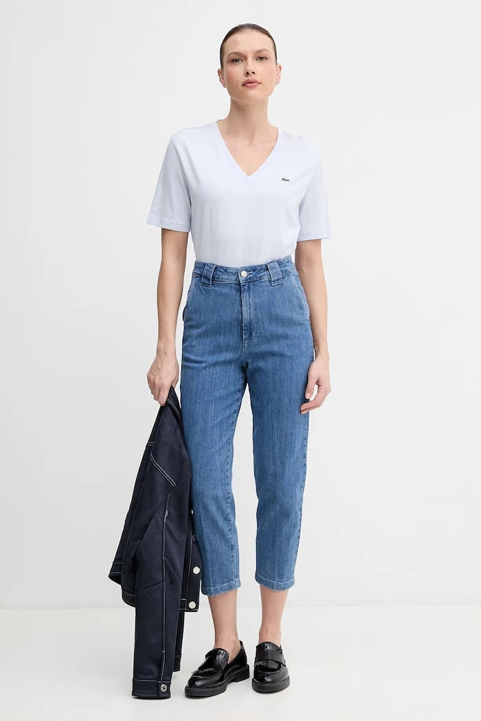 Lacoste basic kadın pamuklu tişört