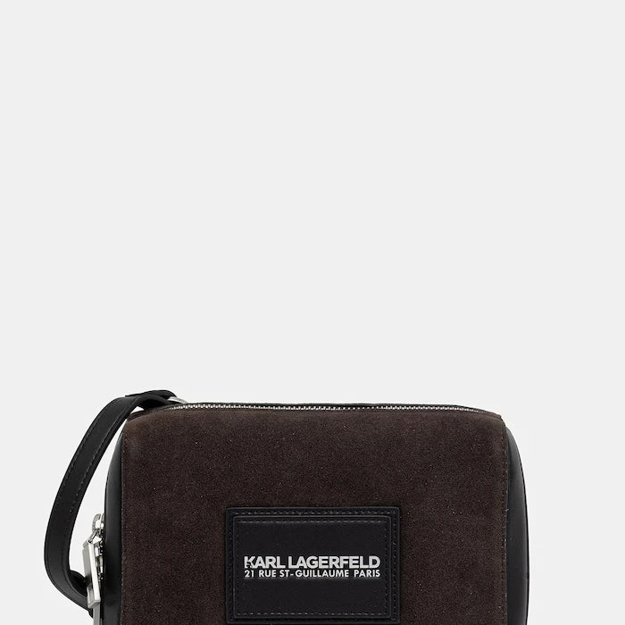 Karl Lagerfeld Erkek Omuz Çantası, Süet Görünümlü