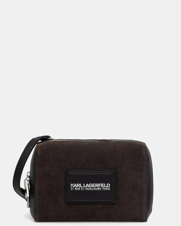 Karl Lagerfeld Erkek Omuz Çantası, Süet Görünümlü