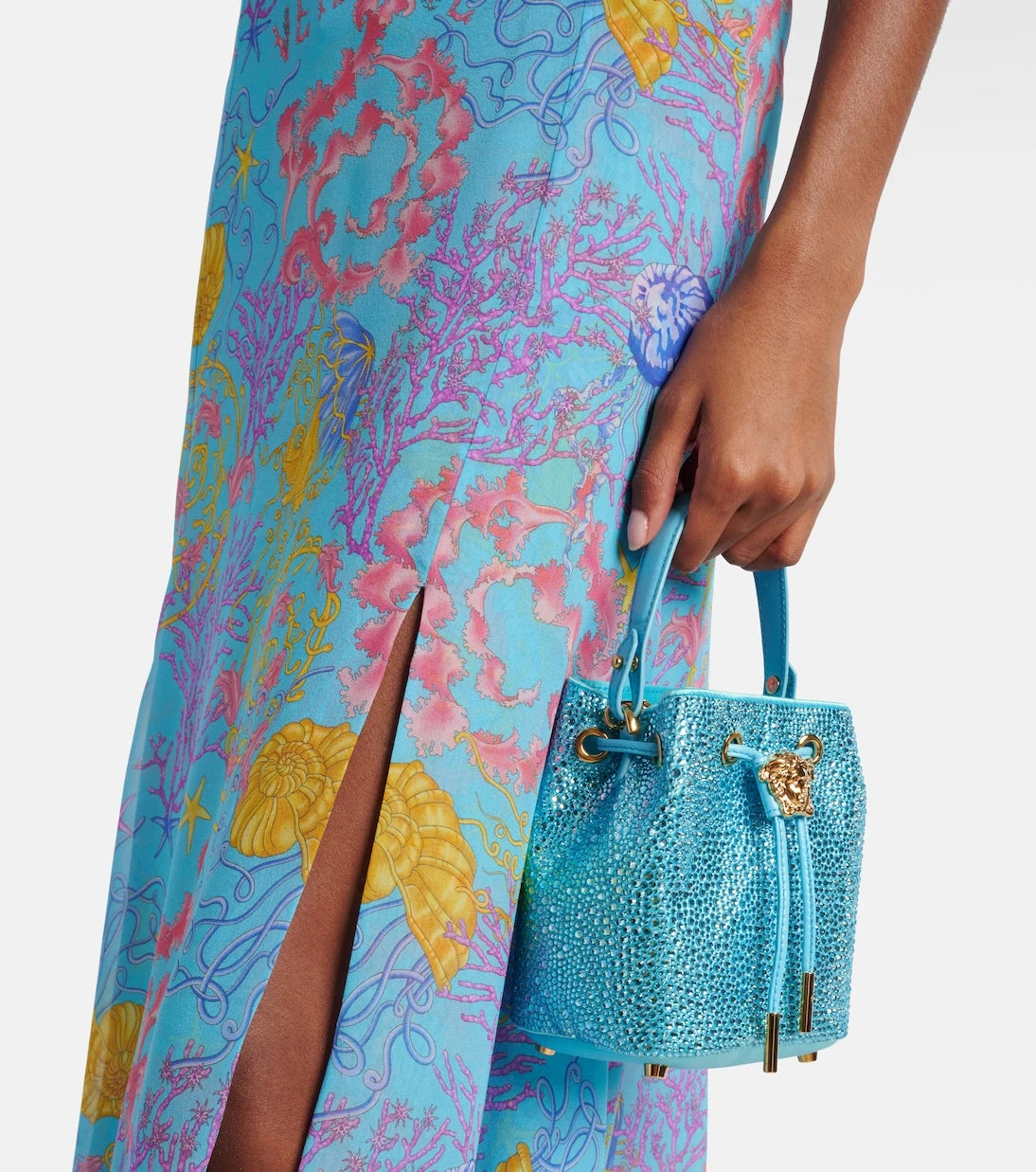 Versace - La Medusa Medium embellished bucket bag