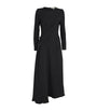 Edeline Lee Black Jacquard Long-Sleeve Flèche Midi Dress