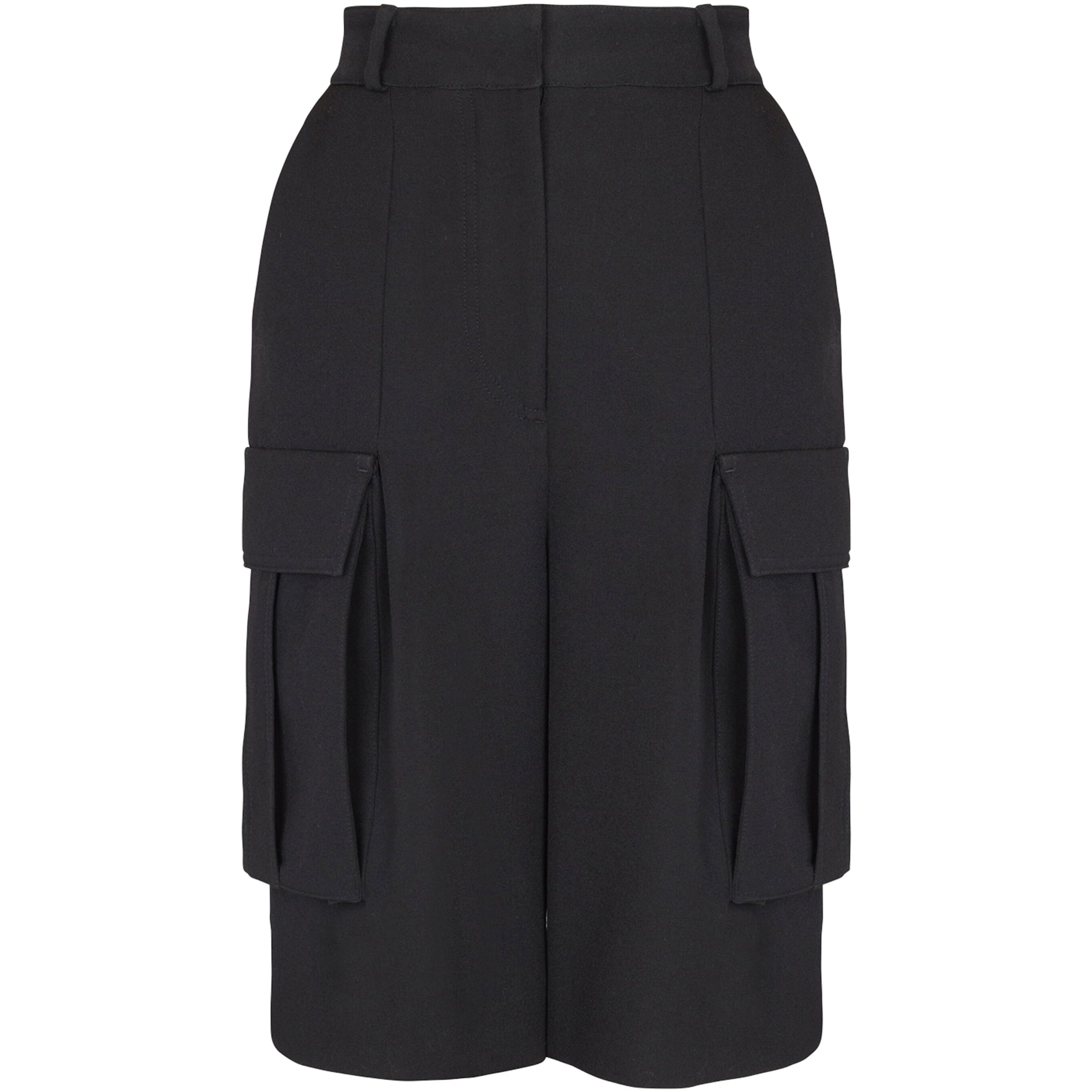 Balmain Black Wool Bermuda Shorts