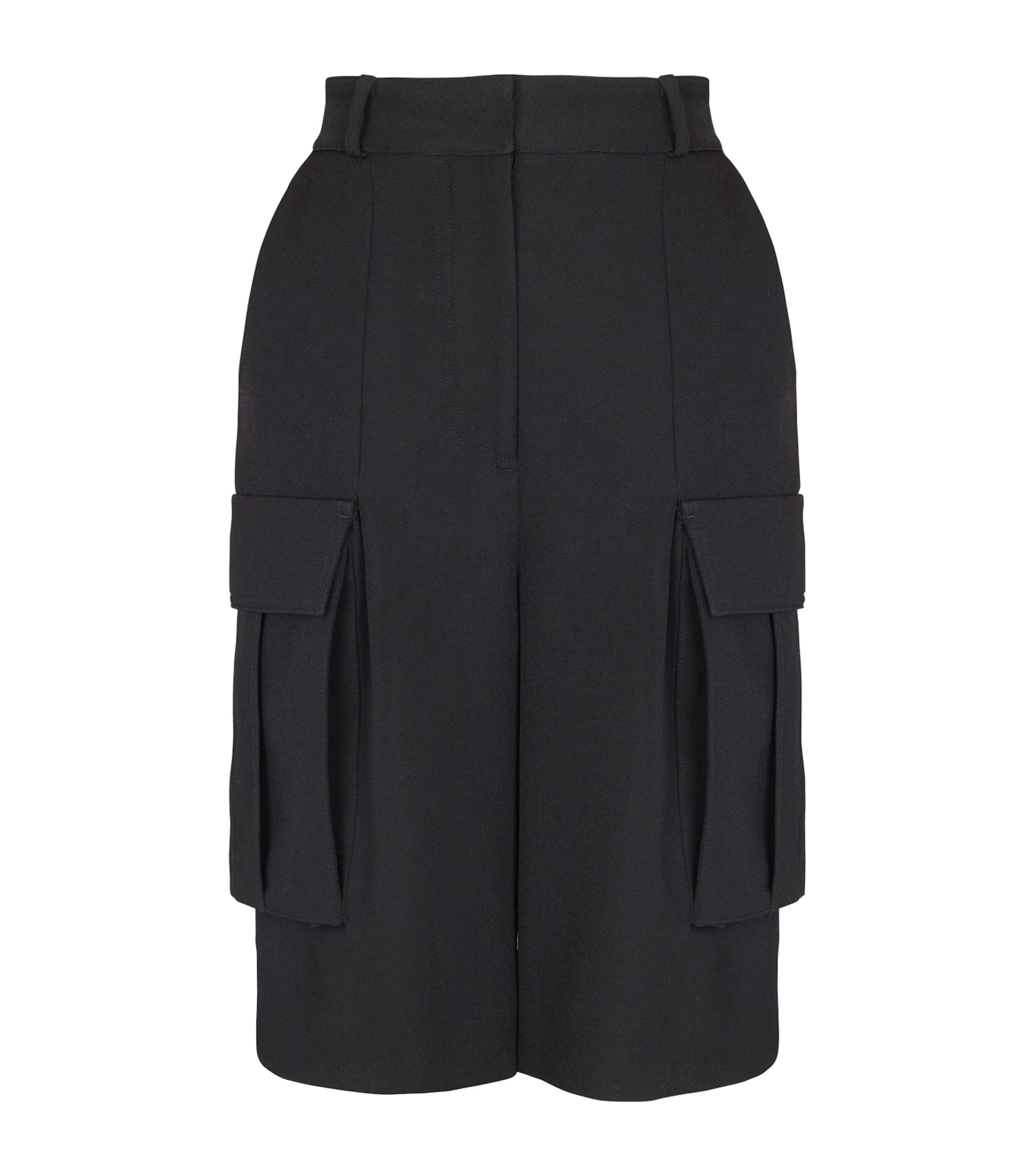 Balmain Black Wool Bermuda Shorts