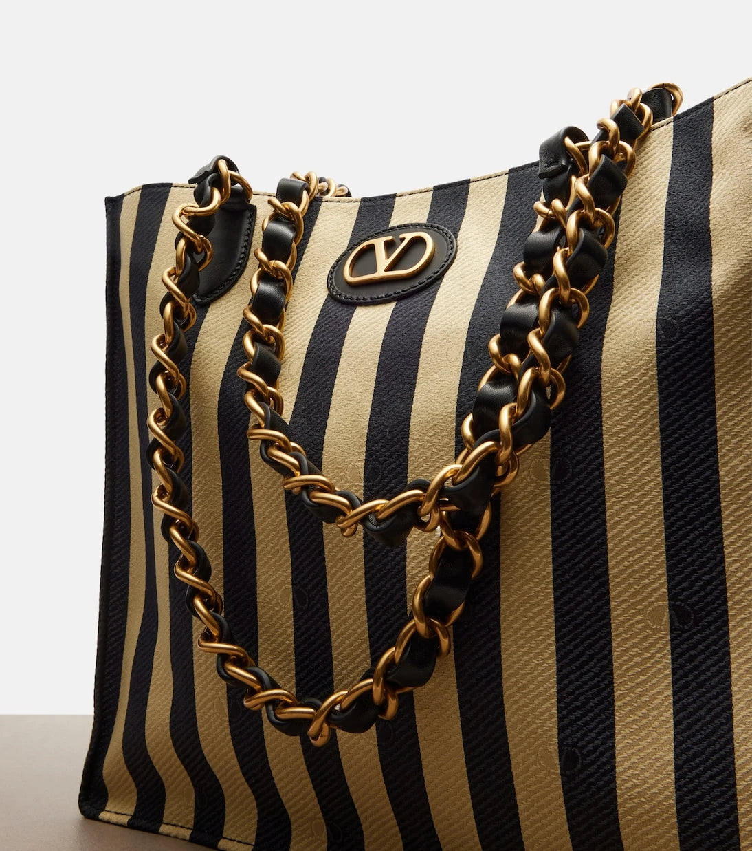 Valentino Garavani - Laseine Large striped tote bag