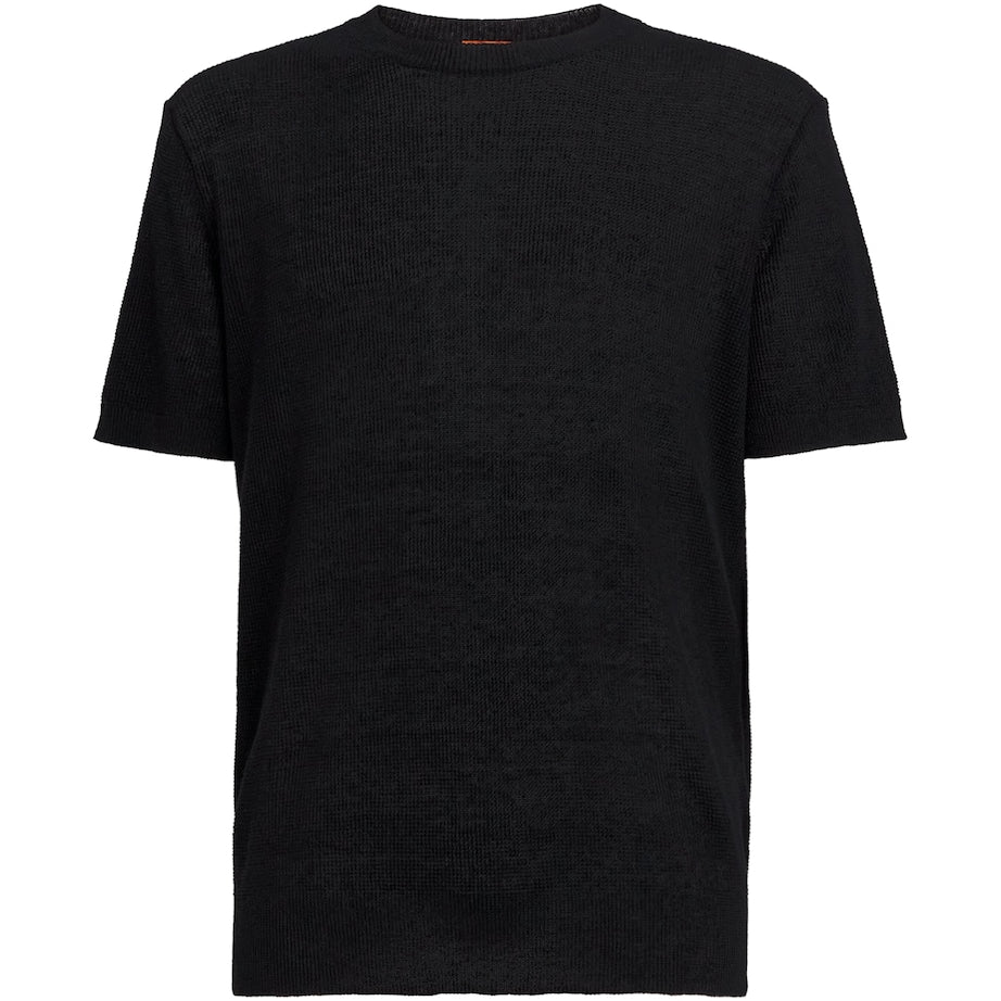 Barena Black Linen-Cotton T-Shirt
