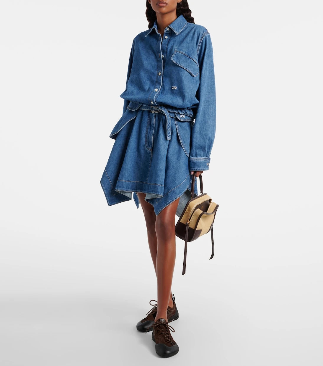 Loewe - Amazona 180 leather-trimmed suede top-handle bag