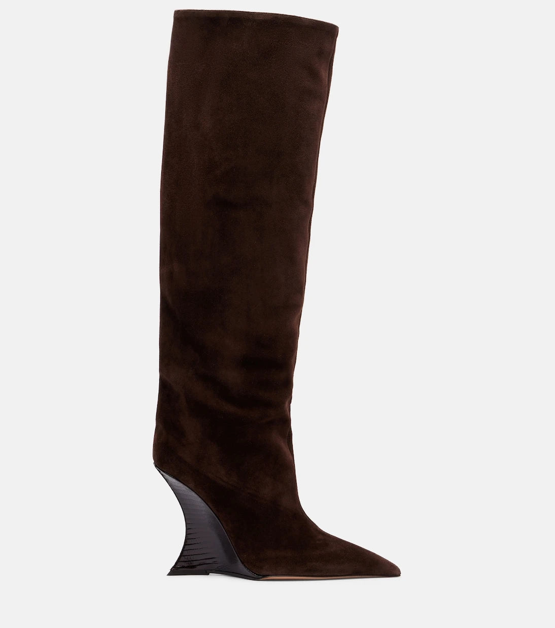 Paris Texas - Nina suede knee-high wedge boots