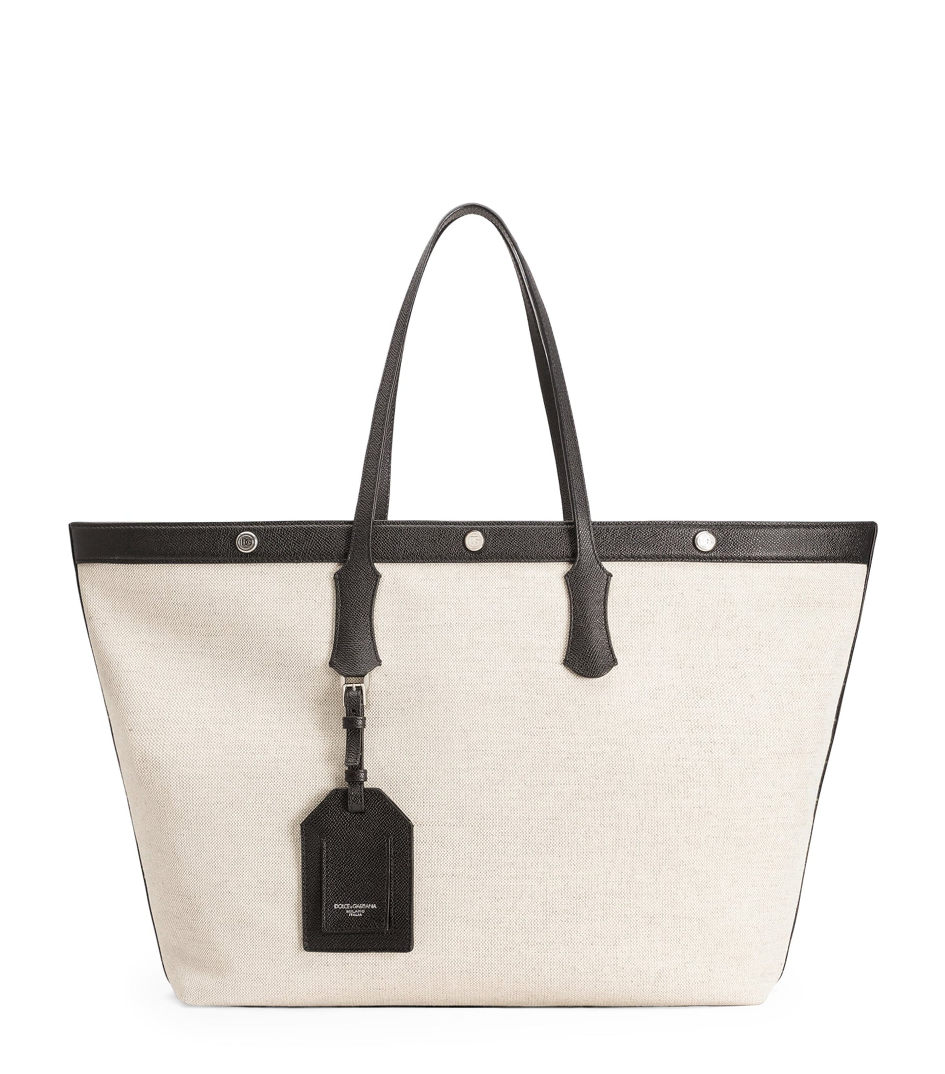 Dolce & Gabbana Canvas-Calfskin Tote Bag