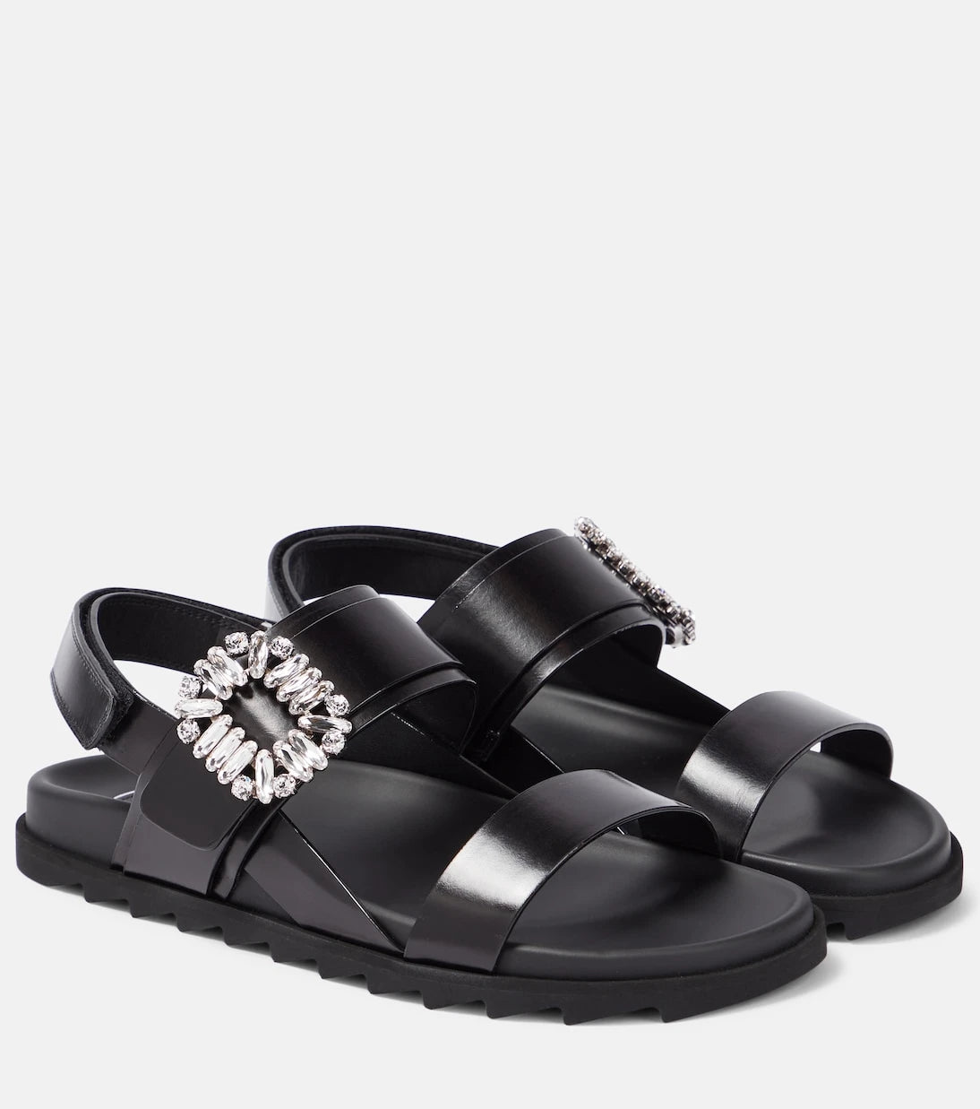 Roger Vivier - Slidy Viv‘ embellished leather sandals