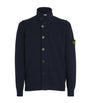 Stone Island Navy Wool-Blend Zip-Up Cardigan
