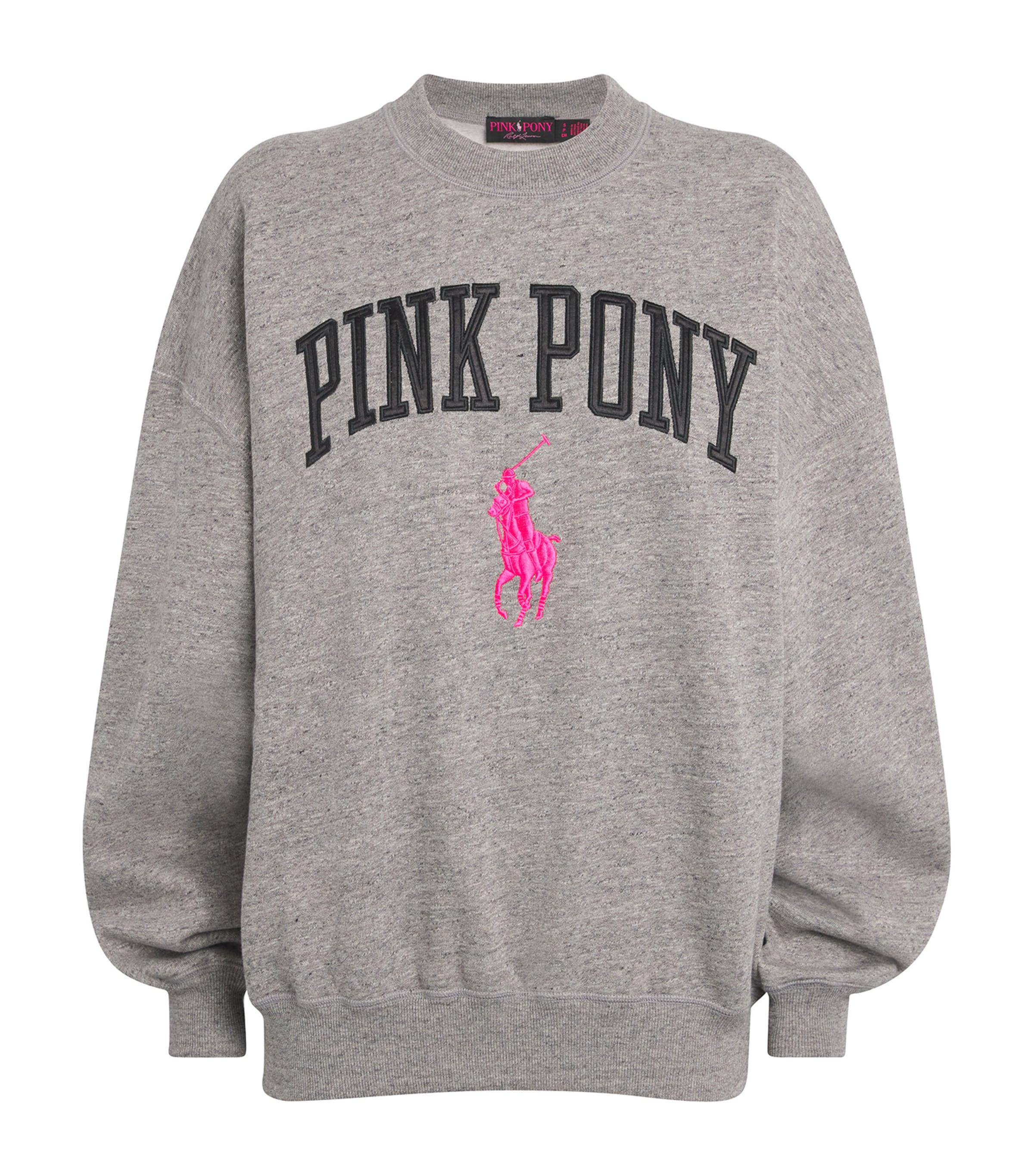 Cotton-Blend Pink Pony Sweatshirt