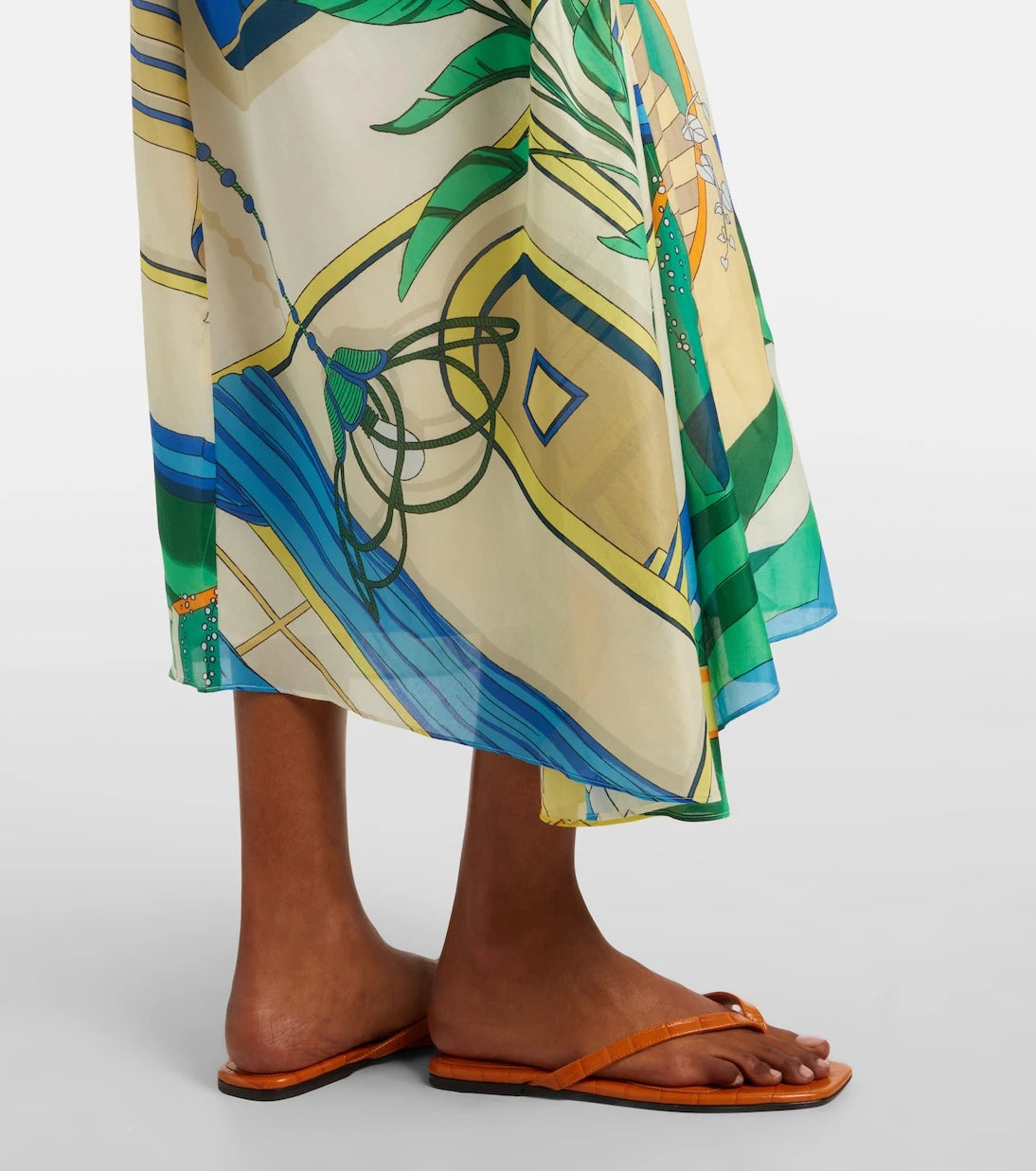 Tory Burch - Printed cotton and silk midi dress