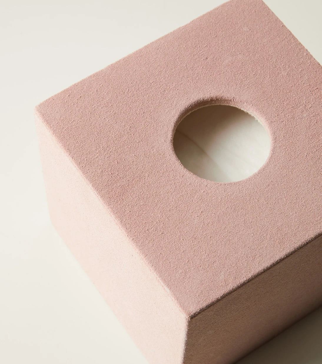 Michaël Verheyden - Niez Cube suede and wooden tissue box