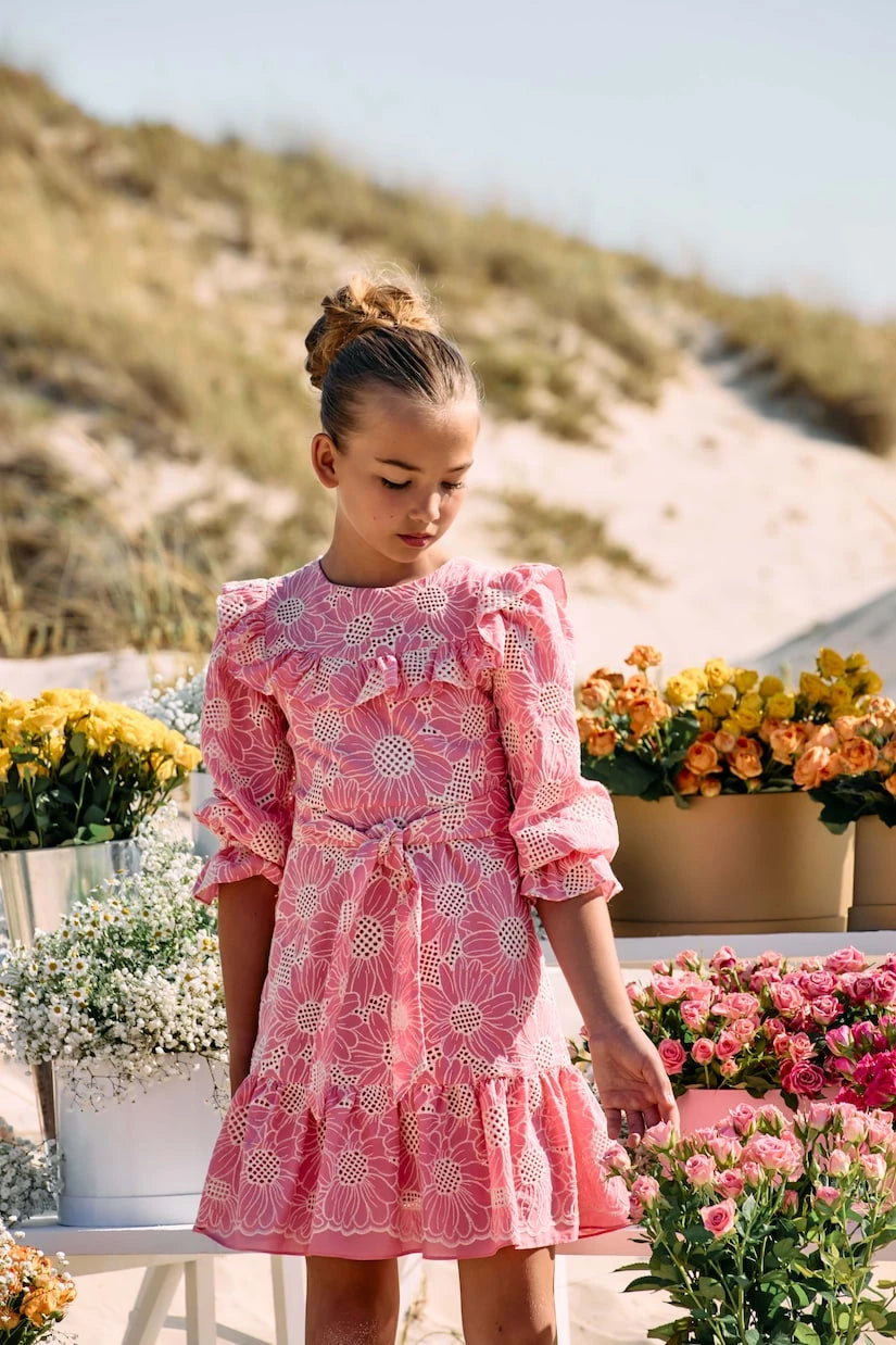 Patachou - Embroidered cotton voile dress
