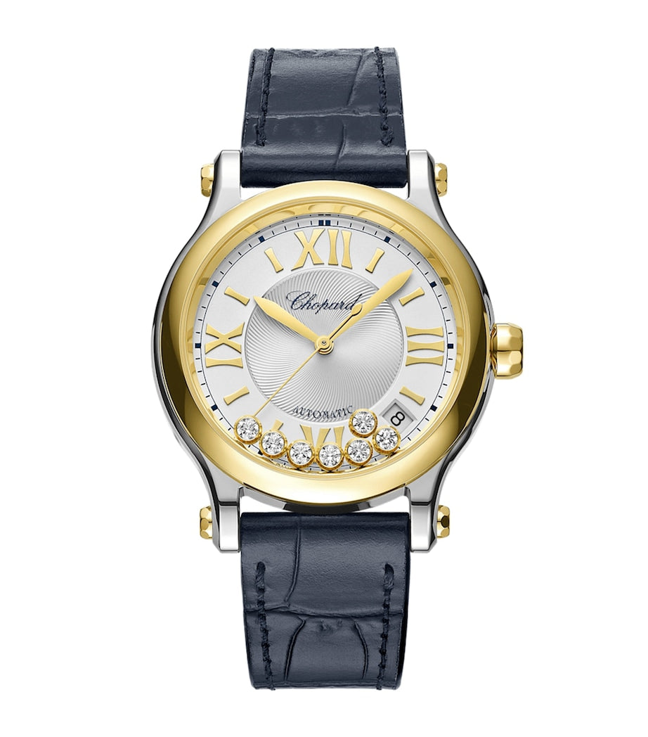 Yellow Gold, Stainless Steel and Diamond Happy Sport Watch 36mm