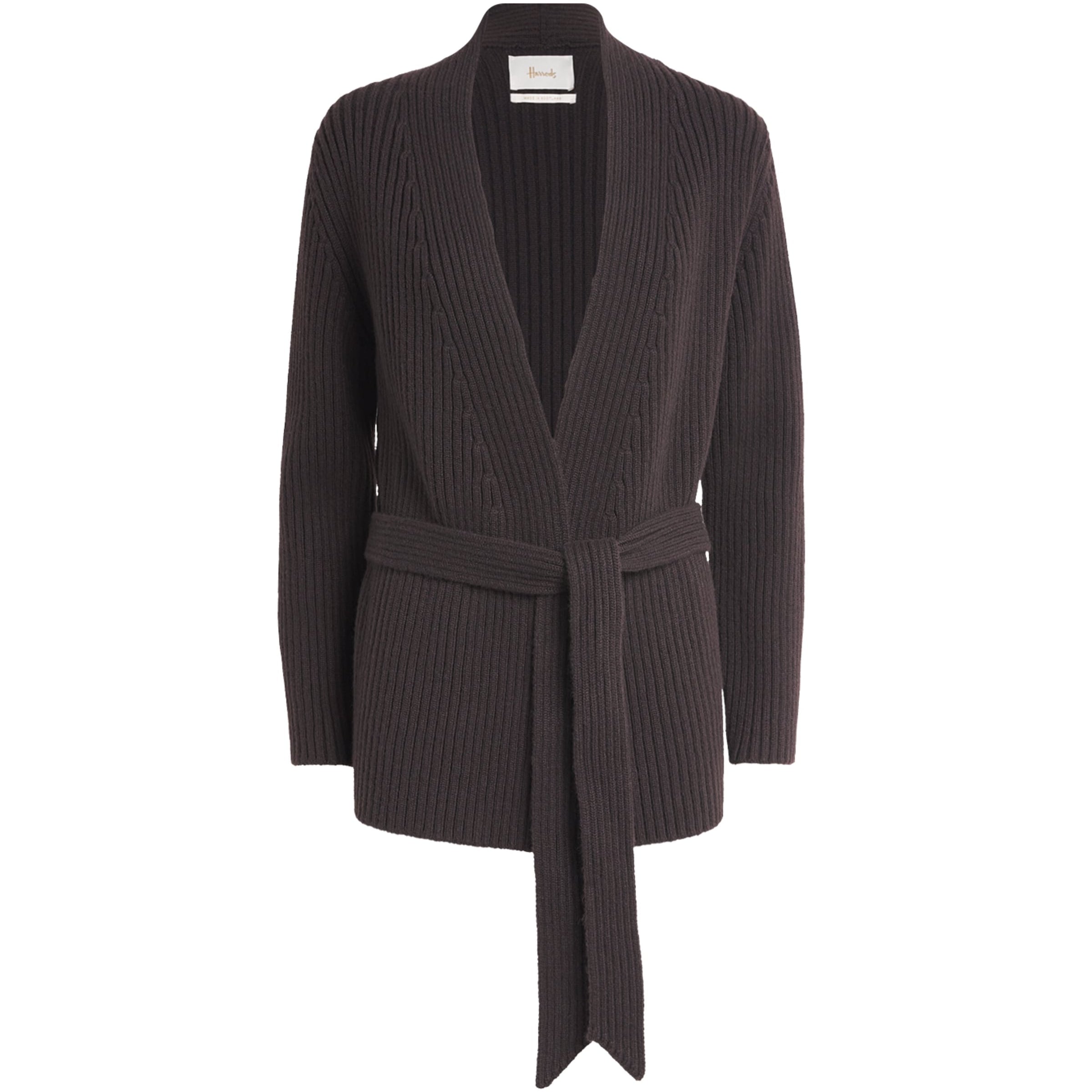 Brown Cashmere Longline Cardigan