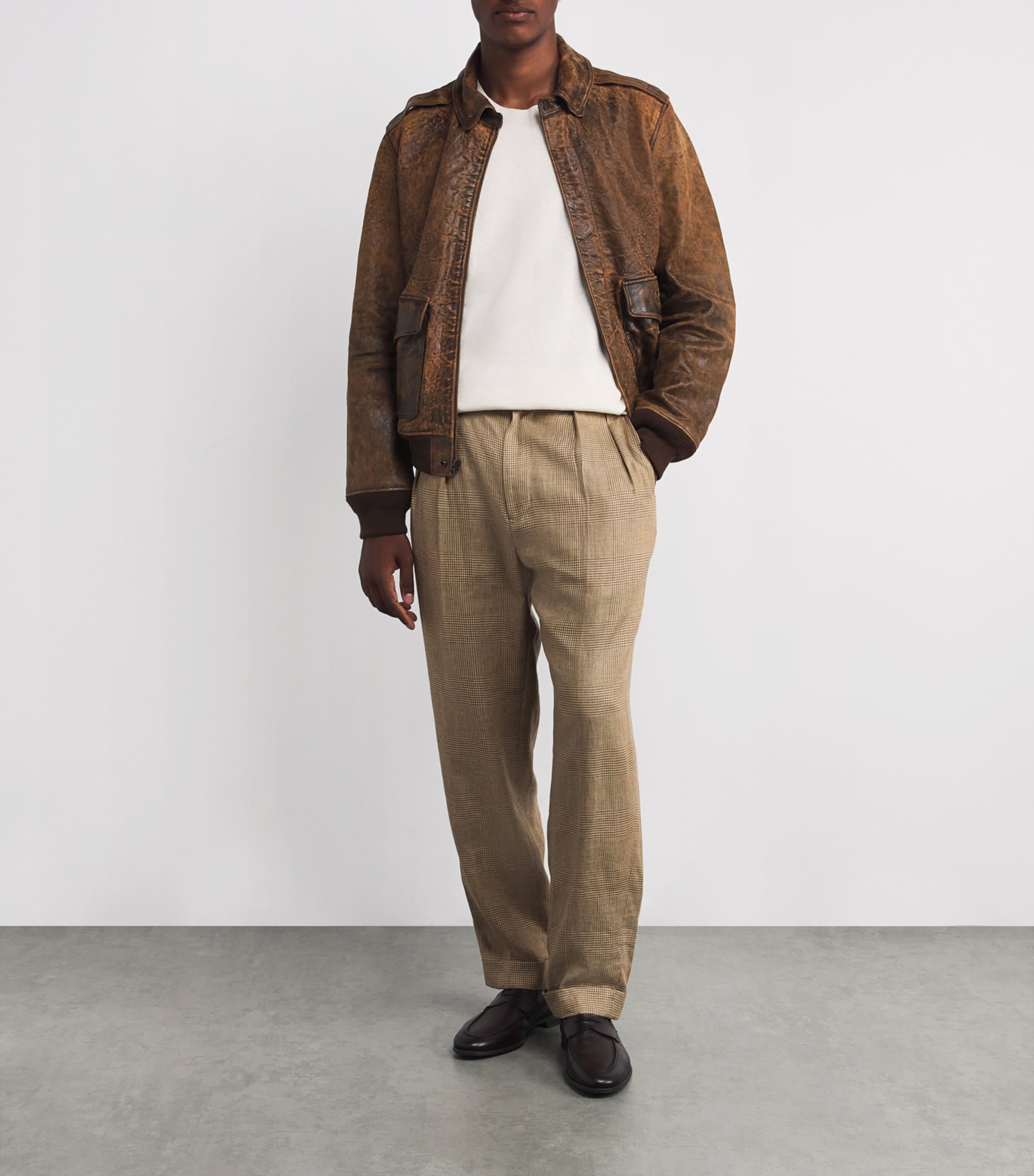 Brown Sheep Leather Flight Jacket
