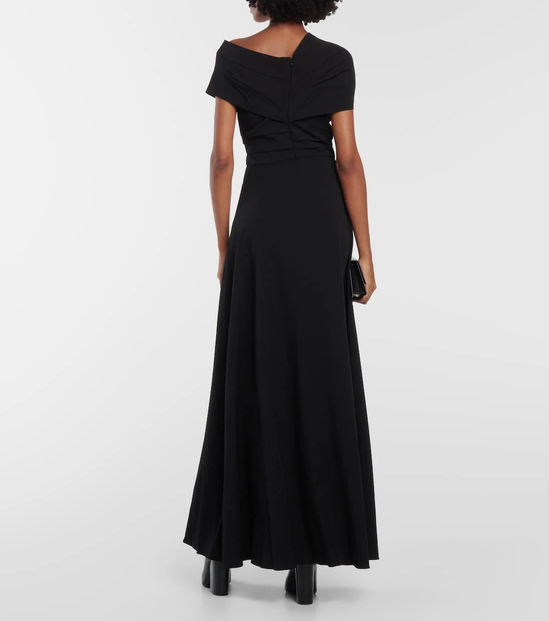 CO - Crêpe one-shoulder gown
