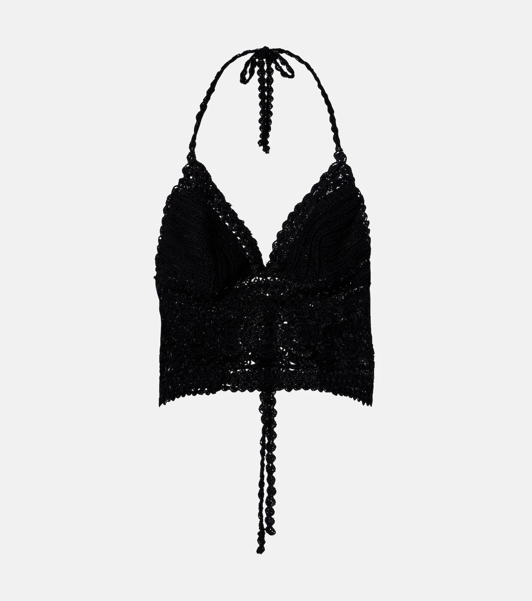 Anna Kosturova - Filigree crochet halterneck cotton top