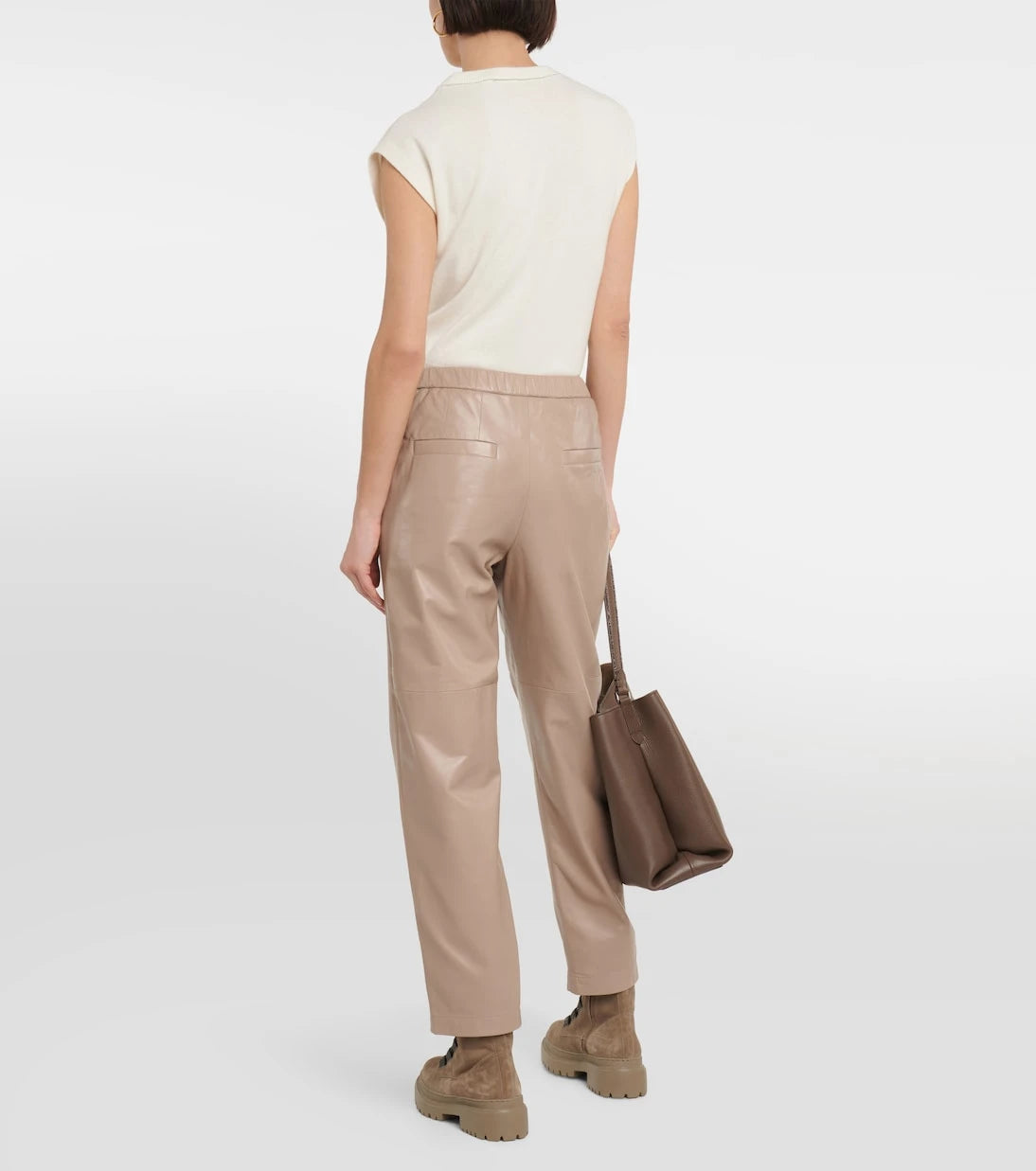 Brunello Cucinelli - Mid-rise leather pants