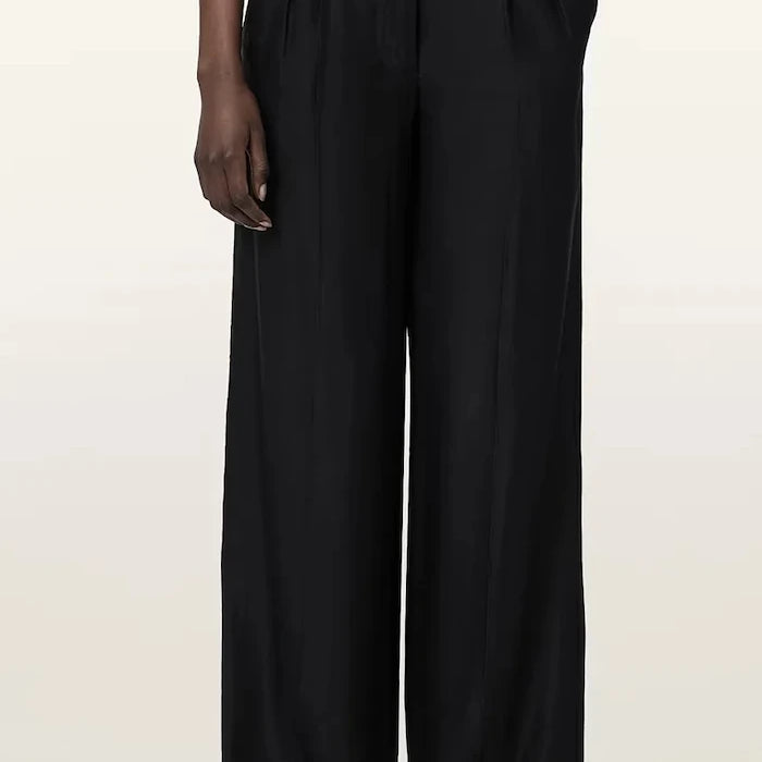 AllSaints geniş paça kadın keten pantolon CHARLEY