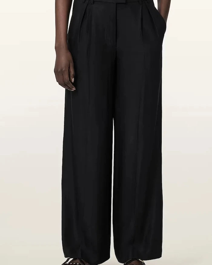 AllSaints geniş paça kadın keten pantolon CHARLEY