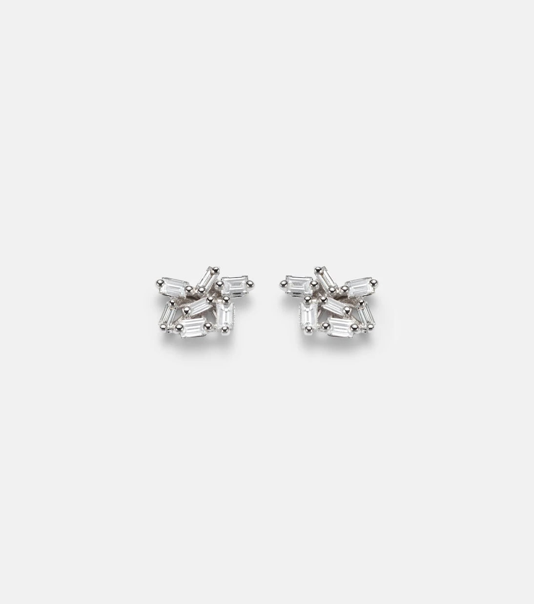 Suzanne Kalan - Classic 18kt white gold stud earrings with diamonds