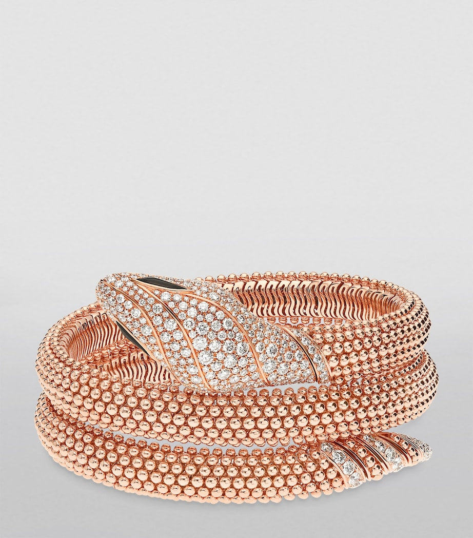 Rose Gold and Diamond Serpenti Pallini Cuff Bracelet