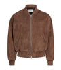 Brown Suede Ami de Coeur Bomber Jacket
