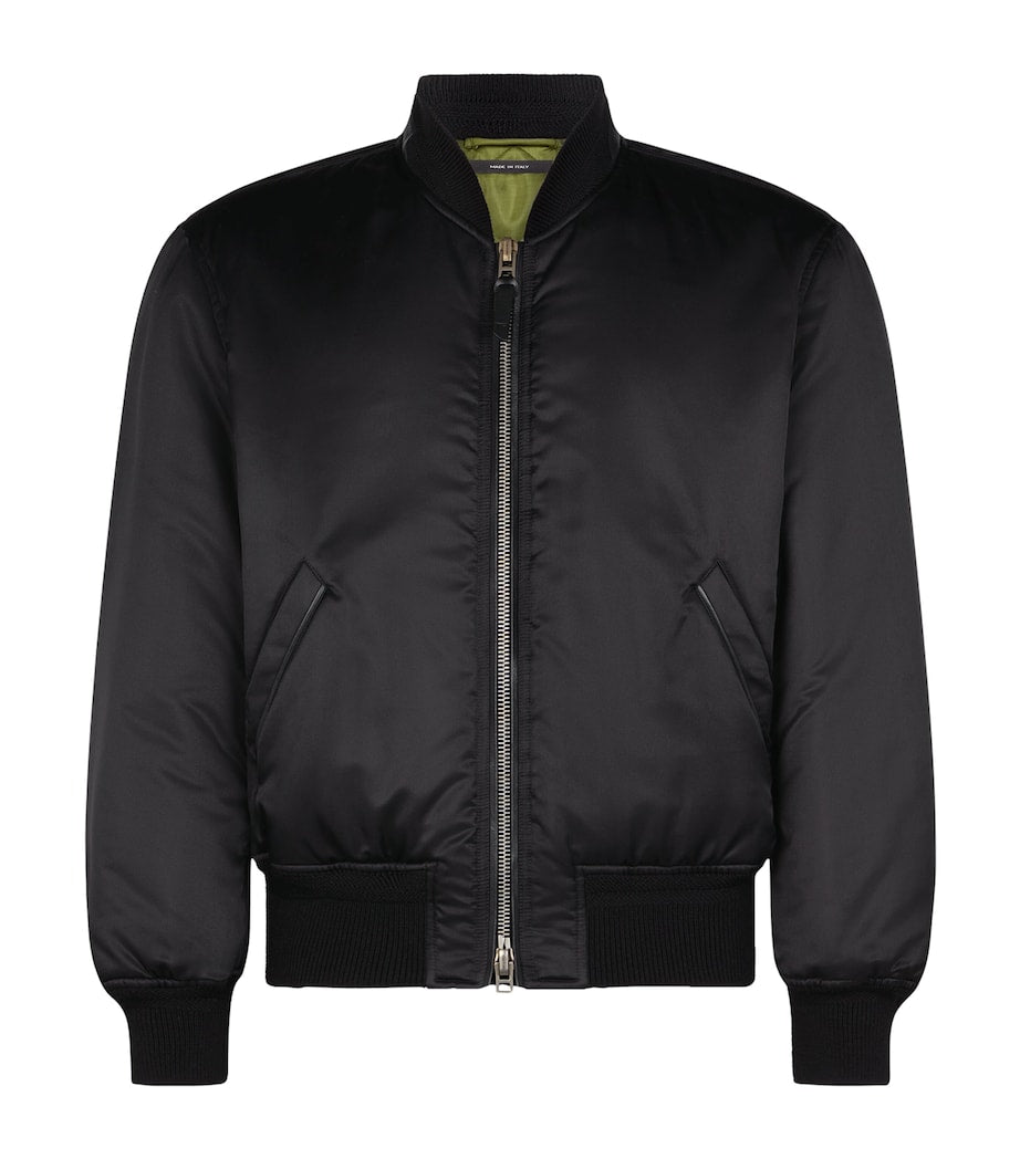 TOM FORD Black Silk Bomber Jacket