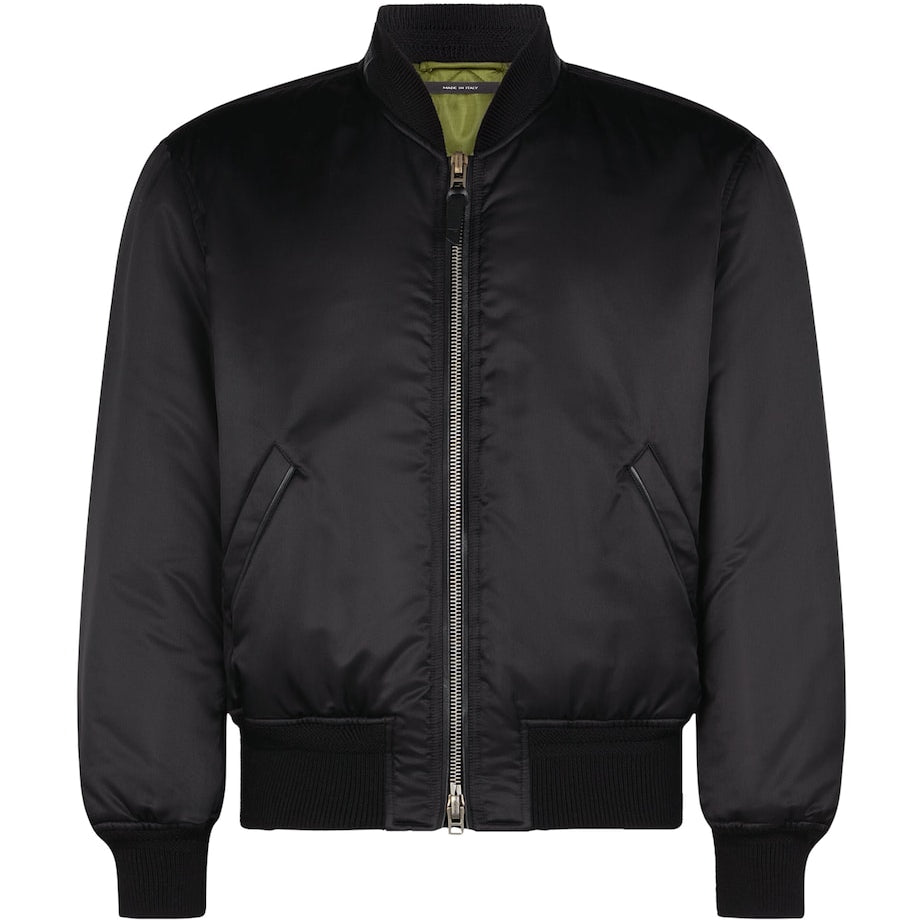 TOM FORD Black Silk Bomber Jacket
