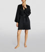 Black Silk Lace-Trim Robe