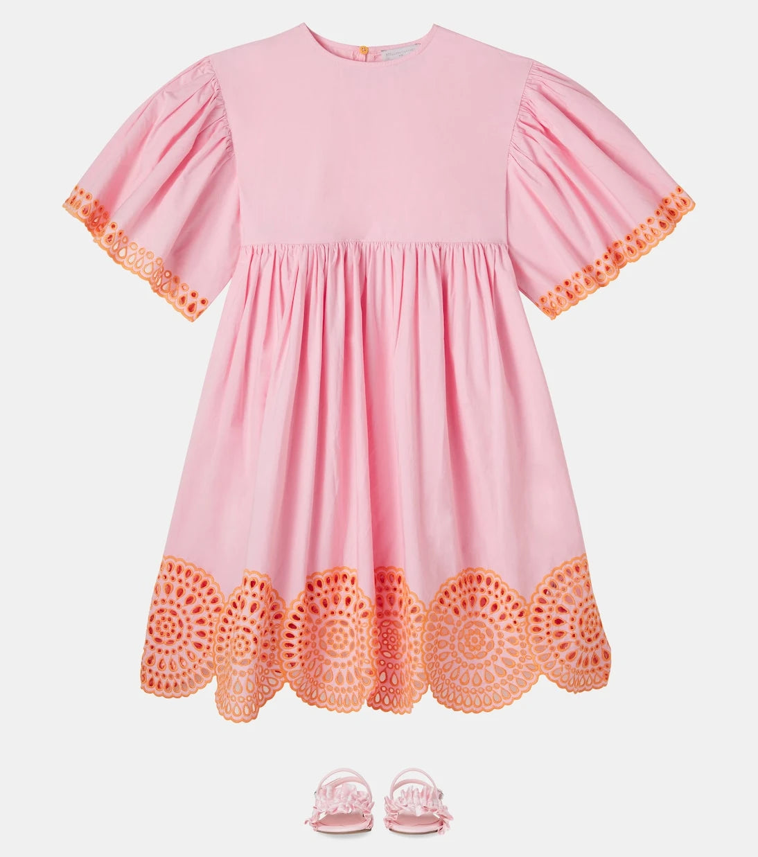 Stella McCartney Kids - فستان من قماش البوبلين القطني المطرز